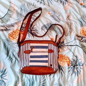 Crossbody Blue and White Striped Bag